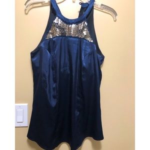 Silk blue halter top